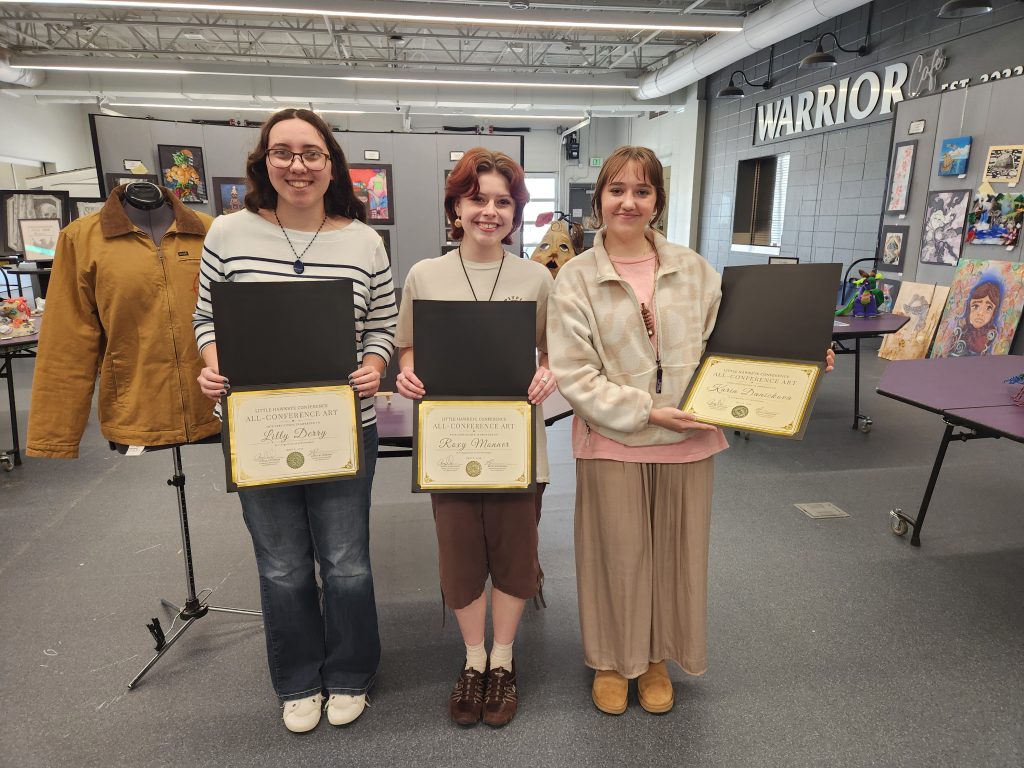 DCG High School students received awards at the Little Hawkeye Conference Art Show.
