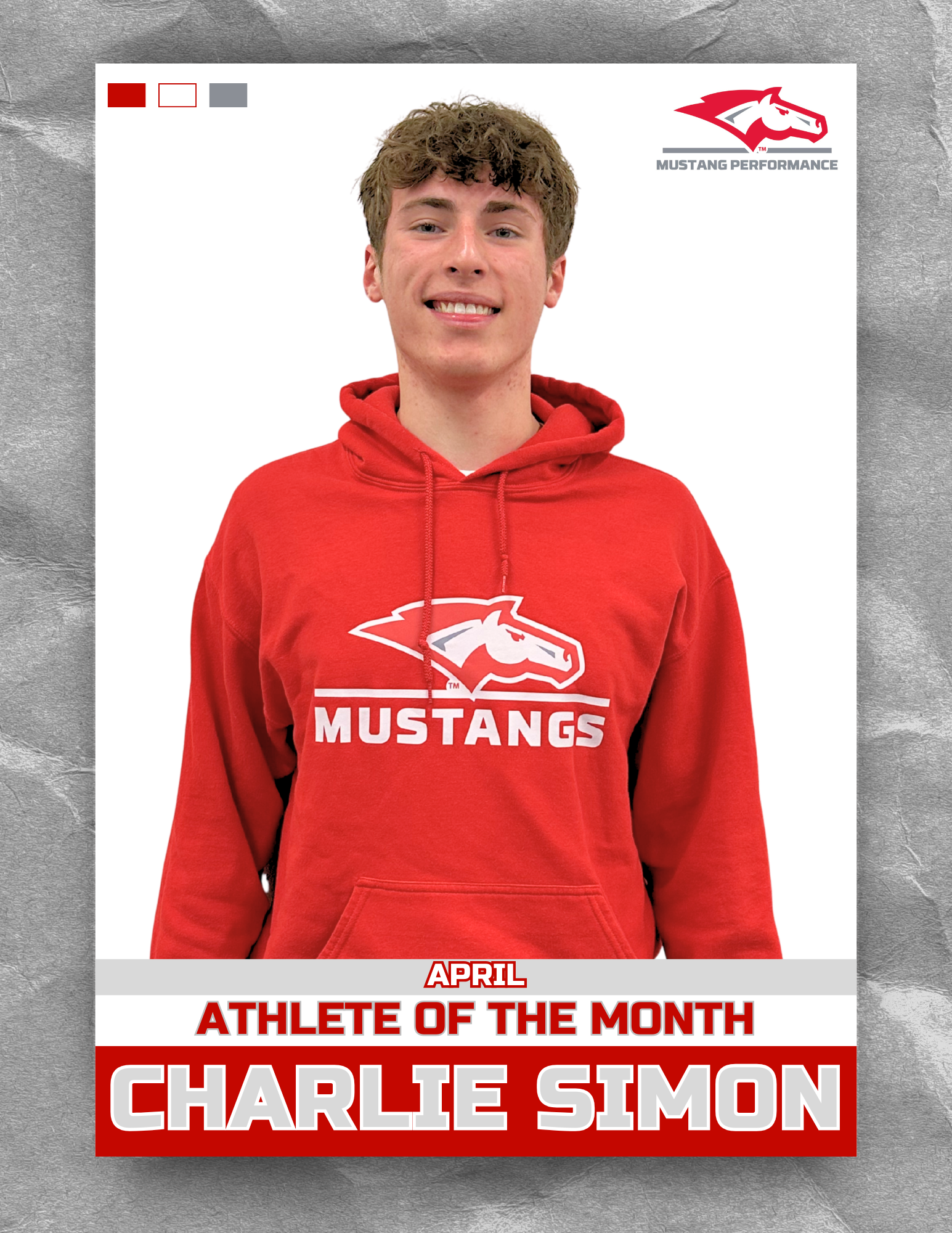 Charlie Simon named Athlete of the Month. 